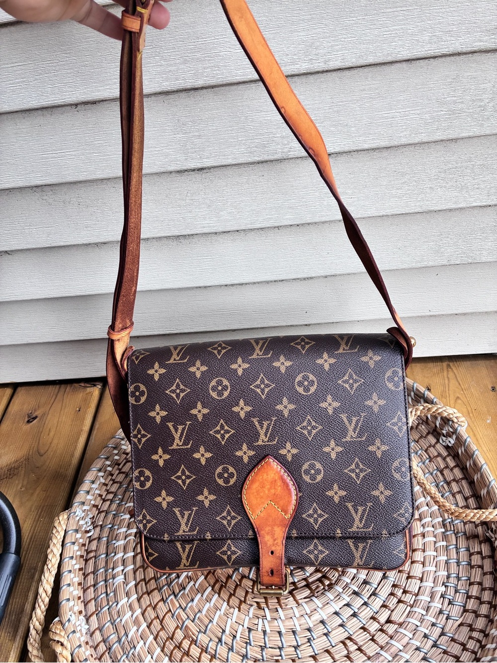 Louis Vuitton Brown Monogram Crossbody or shoulderbag cartouchiere GM (authentic